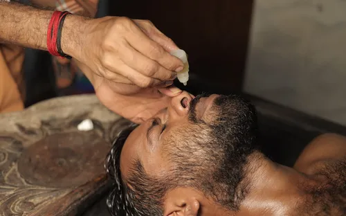 Nasyam therapy for cervical spondylosis at Agasthya Ayurvedic Hospital, Kerala