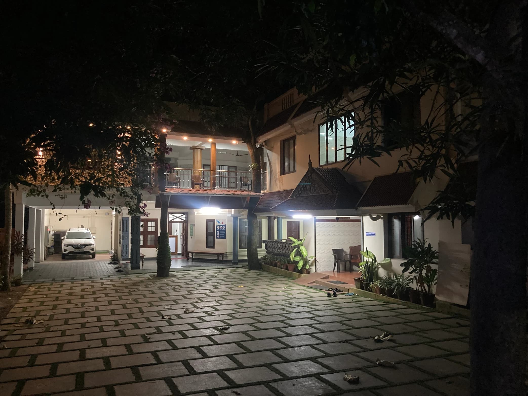 Agasthya hospital exterior at night